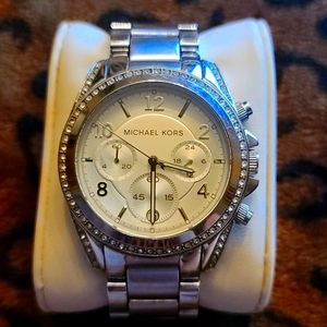 Michael Kors silver watch with crystals